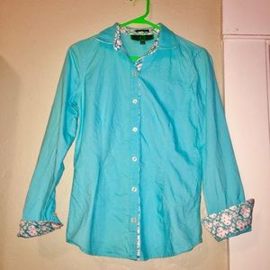 C. Wonder Signature fit button down shirt, Size XS, Robins egg blue
